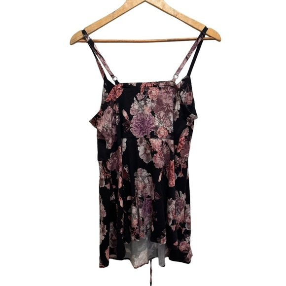Torrid Black Floral Challis Corset Cami Size 0 Large - Picture 3 of 9